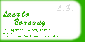 laszlo borsody business card