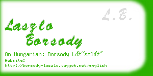 laszlo borsody business card